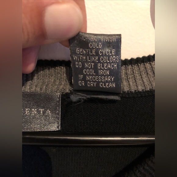 Oscar de la Renta Mens XL Sweater Vest Black on Black EUC - Picture 3 of 5